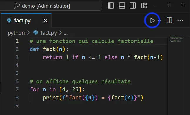 lancer un fichier Python